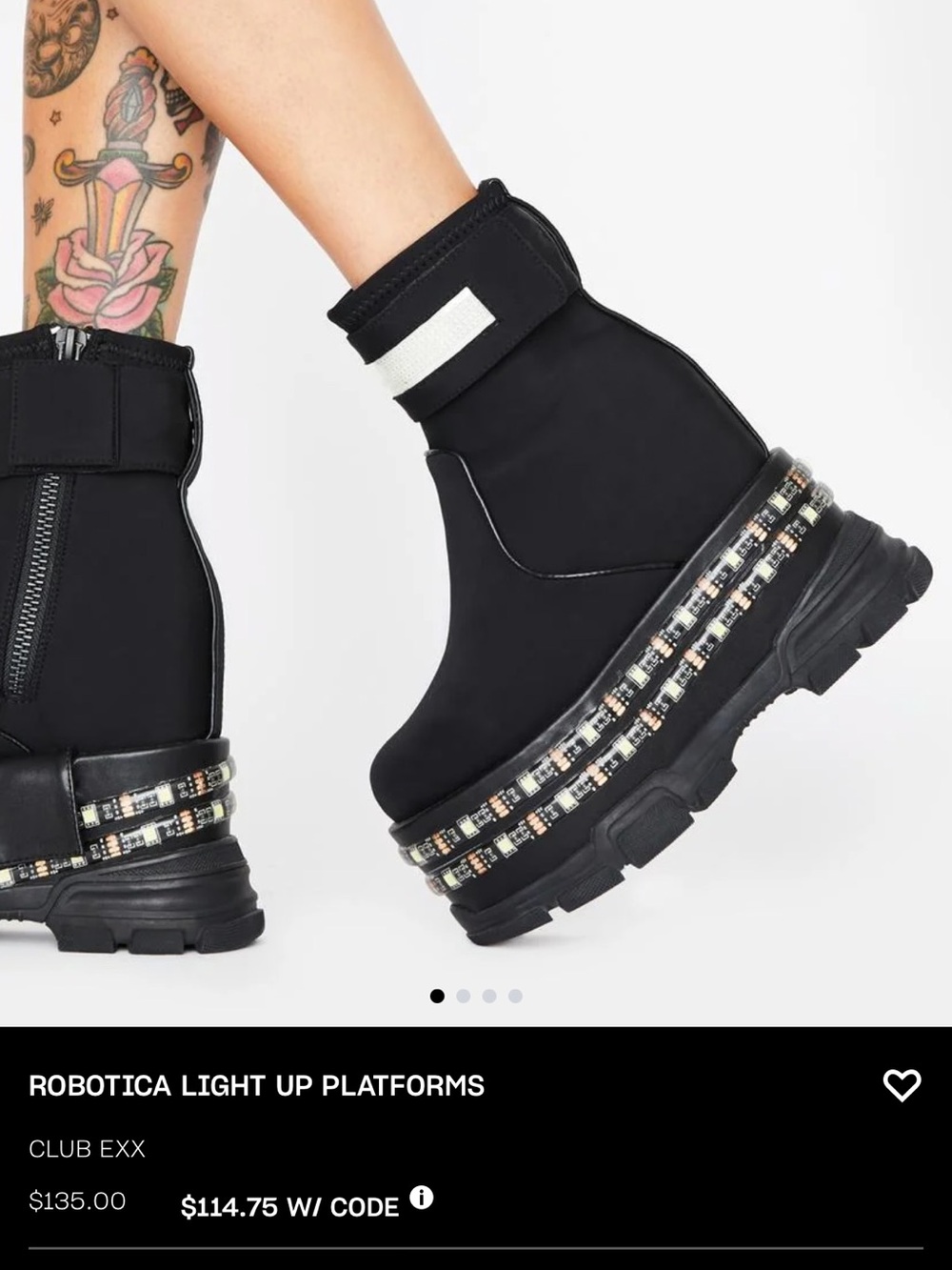 Dollskill Robotica Light Up Platform Ankle Boots
